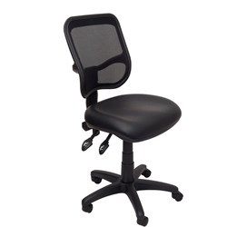 OPERATOR MESH CHAIR MEDIUM BACK PU VINYL BLACK