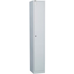 GO LOCKER SGLE TIER ASSEMBLED 1830H x 305W x 455Dmm SILVER GREY