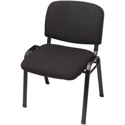 OFFICE NOVA VISITOR CHAIR 4LEG BLACK FRAME 110KG WEIGHT RATE BLACK FABRIC BACK & SEAT