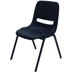 FURNX POLY SHELL CHAIR Black Steel Frame STACKING 120KG RATING