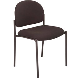 OFFICE V100 VISITOR CHAIR 4LEG 120KG WEIGHT RATE BLACK FRAME BLACK FABRIC BACK & SEAT