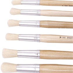 Jasart Hog Bristle Series 582 Round Brushes Size 1 Pack of 12