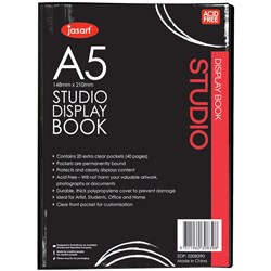Jasart Studio A5 Display Book 20 Pockets Black