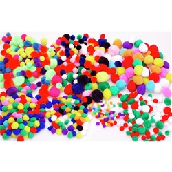 JASART POM POMS Xmas Glitter Assorted Pk150