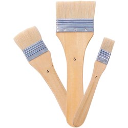 Jasart Hog Bristle Series 713 Flat Head Brushes Size 3 Pack of 6