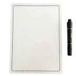 JPM Non-Magnetic Whiteboard A4 Double Sided Plain with Marker & Eraser