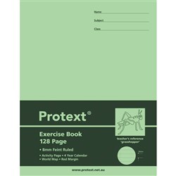 PROTEXT EXRCISE BOOK 225X175MM 8mm Ruled 128pgs, Grasshopper
