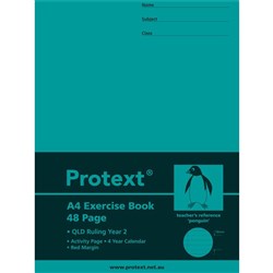Protext Exercise Book A4 Queensland Ruled Year 2 48 Page Penguin