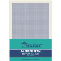 WRITER A4 EXAM PAPER 2mm Graph Portrait GRID OR GRAPH