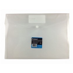 Protext Poly Document Envelope Button Closure A4 Clear