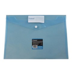 Protext Poly Document Envelope Button Closure A4 Blue