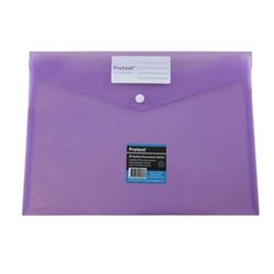 Protext Poly Document Envelope Button Closure A4 Purple