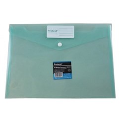 Protext Poly Document Envelope Button Closure A4 Green