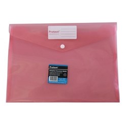 Protext Poly Document Envelope Button Closure A4 Red