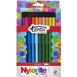 TEXTA NYLORITE COLOURING PENS PACK 36 BILLIANT COLOURS