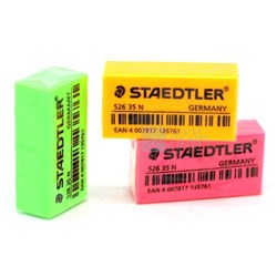 ERASER SCHOOL MEDIUM ASSORTED COLOURS NEON 52635N          BTS CVC