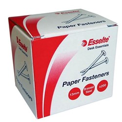 PAPER FASTNERS 13 MM BRASS BX200