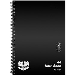 NOTEBOOK SPIRAX P595A 240P A4 BLK PVC COVER