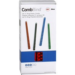 IBICO\REXEL PLASTIC BINDING COILS 12mm Red