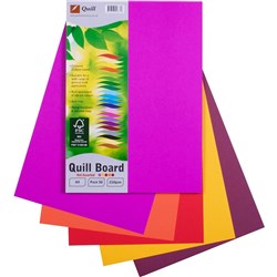 QUILL CARD 210GSM ASSORTED A4 HOT COLOURS PACK 50
