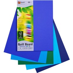 QUILL CARD 210GSM ASSORTED A4 COLD COLOURS PK25