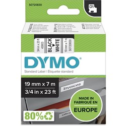 DYMO D1 TAPE 19MM X 7M BLACK WHITE SD45803