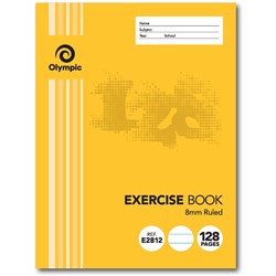 OLYMPIC EXERCISE BOOK 8MM RULED 225MM X 175MM 128 PAGE 140769  E2812  BTS