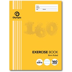 OLYMPIC EXERCISE BOOK 8MM RULED 225MM X 175MM 160 PAGE 140779  E2816  BTS