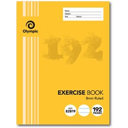 OLYMPIC EXERCISE BOOK 8MM RULED 225MM X 175MM 192 PAGE 140780  E2819  BTS