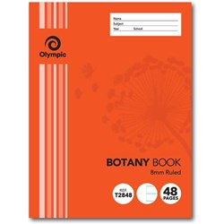 OLYMPIC BOTANY BOOK 225 X175MM 8MM RULED 48PG 140784 T2848 BTS