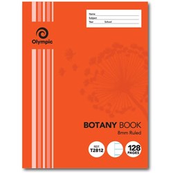 OLYMPIC BOTANY BOOK 225 X175MM 8MM RULED 128PG 140790 T2812 BTS