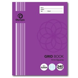 OLYMPIC GRID BOOK 225 X 175MM 5MM 240PG SECTION BOUND 140795 G2524 BTS