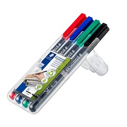 STAEDTLER 317 LUMOCOLOR OHP PENS PERMANENT MEDIUM 0.8-1.0mm 4 Assort