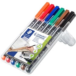 STAEDTLER 317 LUMOCOLOR OHP PENS PERMANENT MEDIUM 0.8-1.0mm 6 Assort