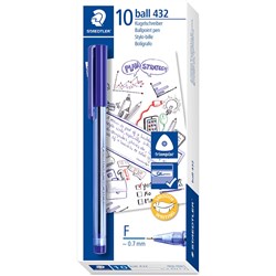 STAEDTLER STICK 432 BLUE TRIANGULAR BALLPEN FINE