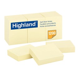 HIGHLAND 6539 NOTES YELLOW 38 X 50MM PKT OF 12