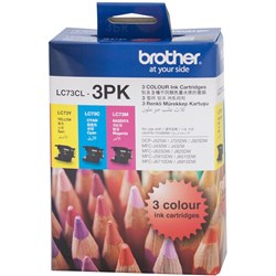 BROTHER LC73 COLOUR 3 PACK INK CARTRIDGES