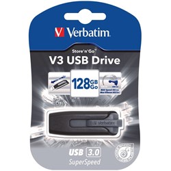 VERBATIM STORE'N'GO Ver 3 128 V3 Flash / USB Drive 128gb Grey