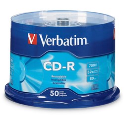 VERBATIM CD-R 80MIN 700MB 52X SPINDLE PK50*