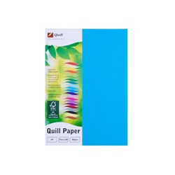 QUILL A4 XL MULTIOFFICE PAPER 80gsm Marine Blue 100PK  90052