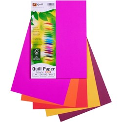 QUILL A4 ASSORTED HOT COLOURS 80gsm XL MULTIOFFICE PAPER PACK 100 SHEETS