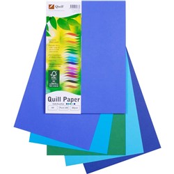 QUILL A4 ASSORTED COLD COLOURS 80gsm XL MULTIOFFICE PAPER PACK 100 SHEETS