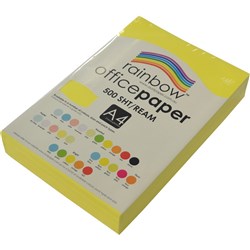 RAINBOW 80GSM OFFICE PAPER A4 Fluoro Yellow Ream 500