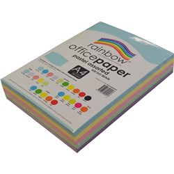 RAINBOW ASSORTED PASTEL PAPER A4  80GSM Ream of 500