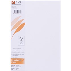 QUILL A4 LINEN BOND PAPER 90gsm White  06301