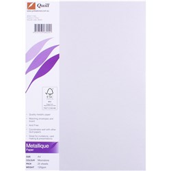 QUILL A4 METALLIQUE PAPER 120gsm Moonstone PK 25  06024