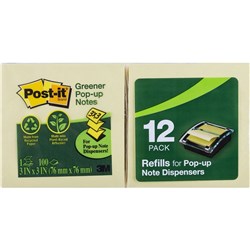 POST-IT R330-RP POP UP NOTES Refills 100% Recycled 76x76mm PACK OF 12