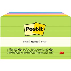 Post-It 635-5AU Notes Jaipur 76x127mm Lined Pack Of 5