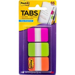 POST IT DURABLE INDEX TABS 686-PGO PACK OF 66 PINK, GREEN, ORANGE