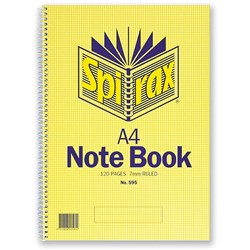 NOTEBOOK SPIRAX 595 A4 120PG 297X210MM SIDE BOUND BTS    CVC